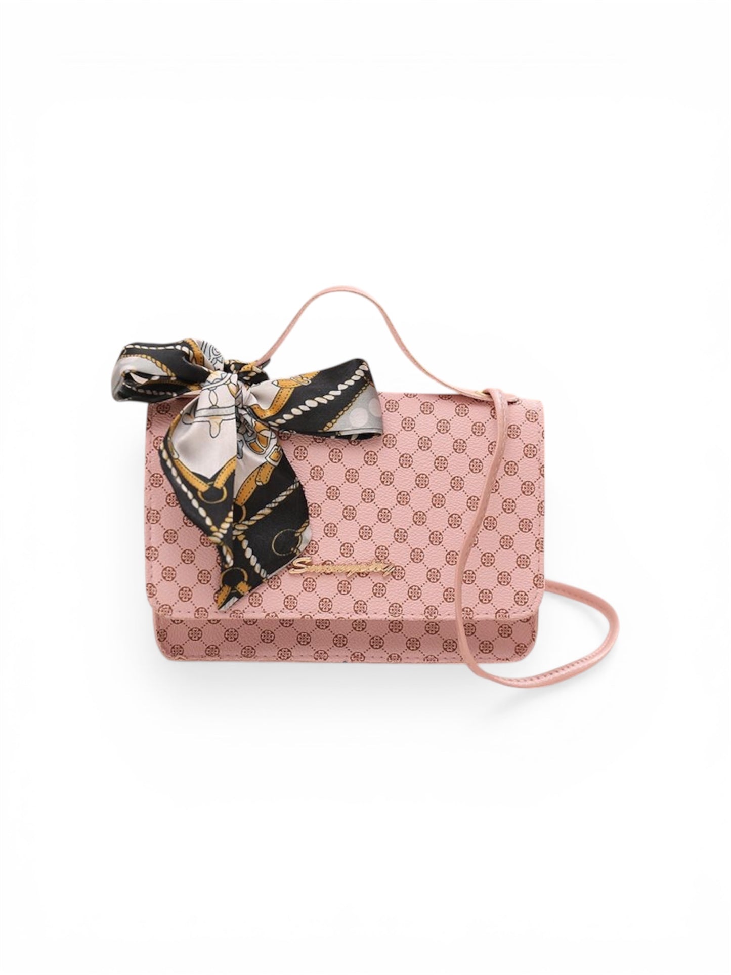 Crossbody Bag with Scarf Charm
