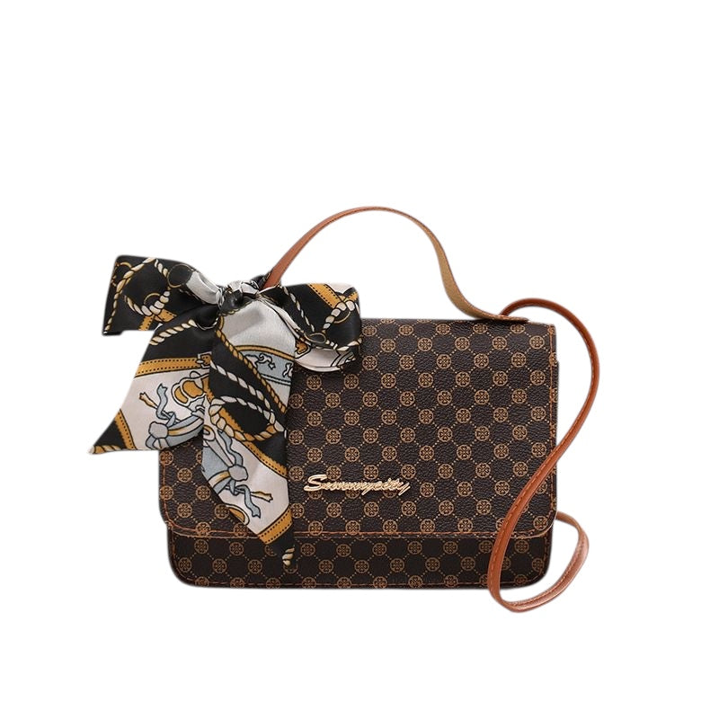 Crossbody Bag with Scarf Charm